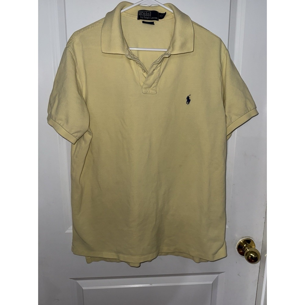 Polo Ralph Lauren Yellow Polo Shirt Mens Size‎ XL 100% Cotton